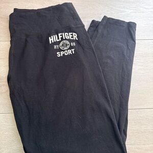 TOMMY HILFIGER SPORT Womens Athletic Leggings US XL Black High-RiseH75